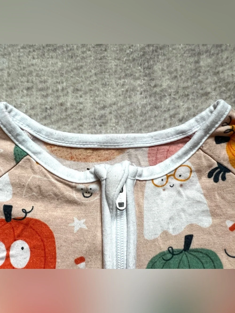 Little Sleepies Pumpkin Party Halloween Bamboo Zippy Pajama Romper (3-6 months)